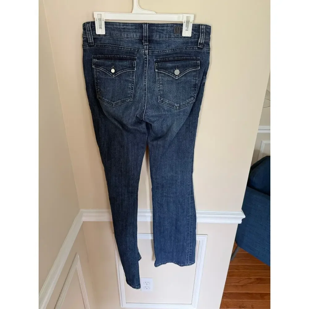 Kut From the Kloth Dark Wash Y2K Nicole Boot Cut Jeans Casual Distressed- Sz 6